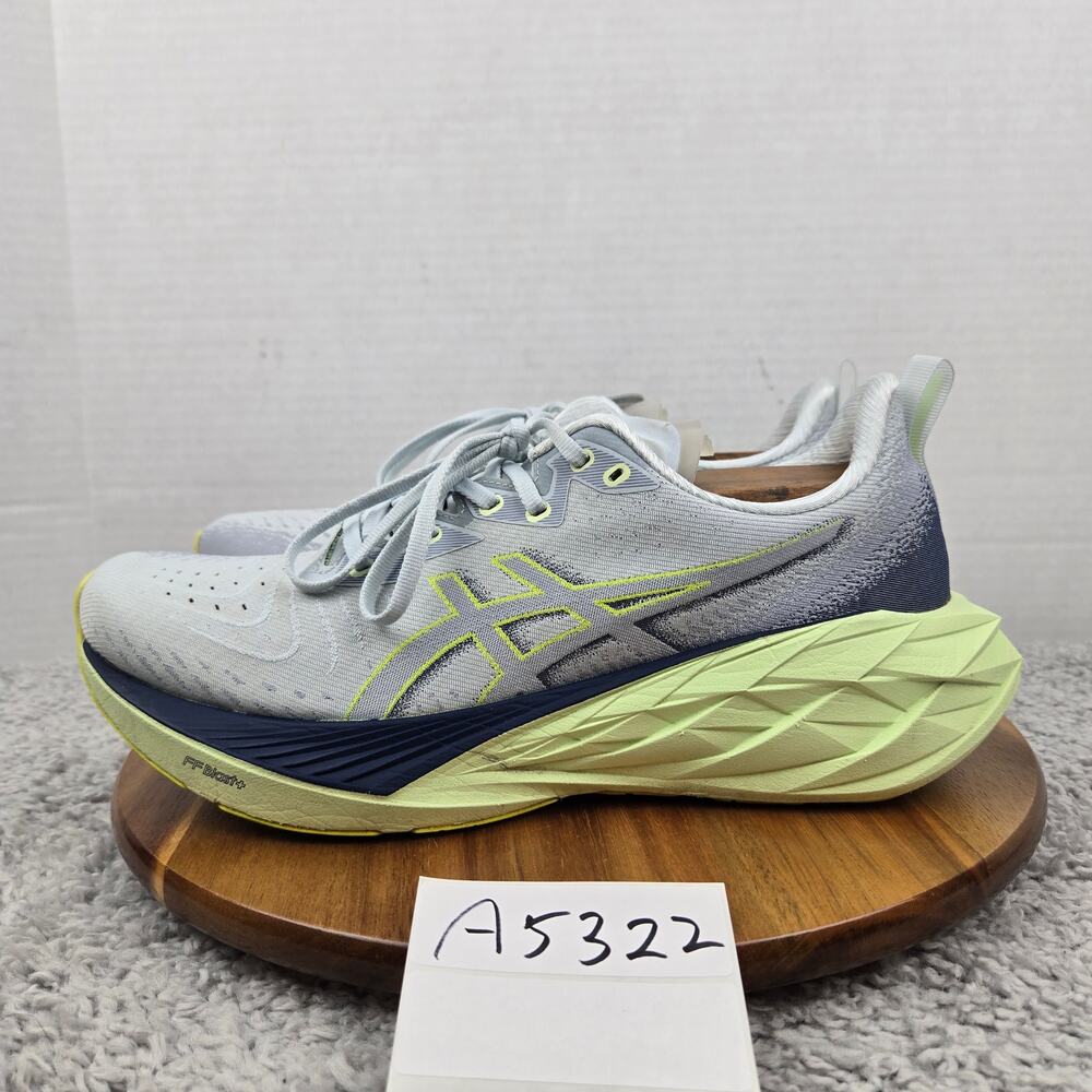 Asics Mens 11 Novablast 4 Blue Expanse Cool Grey Athletic Gym Road Running Shoe